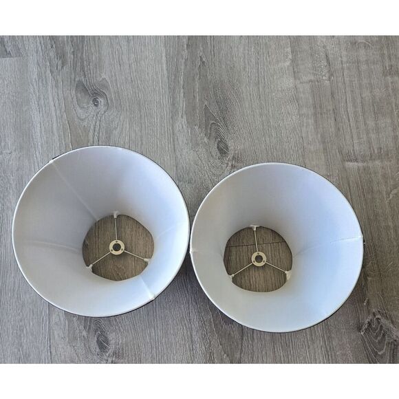 Blue Satin Fabric Lamp Shade Spider Fitter / 6 3/4" Tall Traditional - Picture 5 of 5